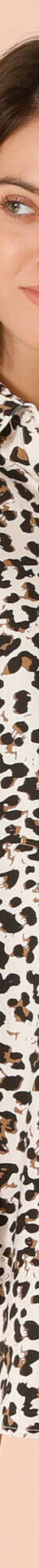 Robe-chemisier manches courtes, imprimé léopard (écru / taupe) Robe-chemisier manches courtes, imprimé léopard (écru / taupe)